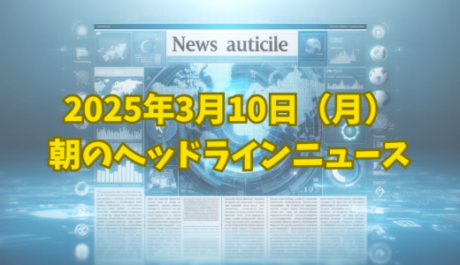 2025年3月11日（月） 朝のヘッドラインニュース🌏📢