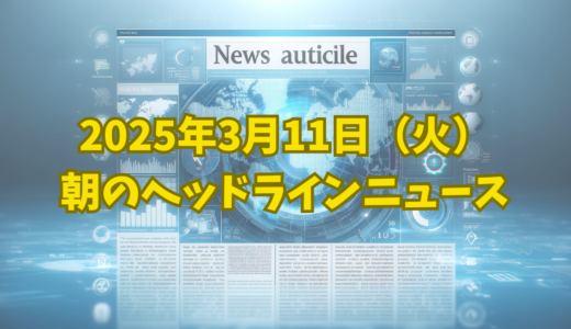 2025年3月11日（火）朝のピックアップニュース📰